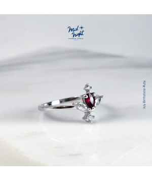 July Birthstone-Ruby Antique Droplet Ring